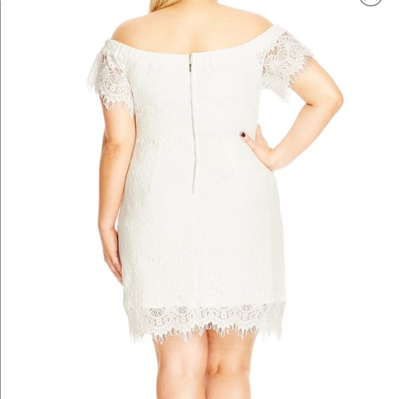 14w ivory lace off the shoulder dress - Picture 7 of 7